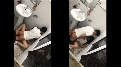 Eny say xỉn và em người yêu trong phòng tắm nhà hàng